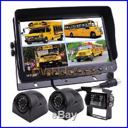 9 Quad Split Screen Monitor Truck Trailer Backup Camera Rear View Camera System