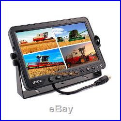 9 Quad Split Screen Monitor Truck Trailer Backup Camera Rear View Camera System