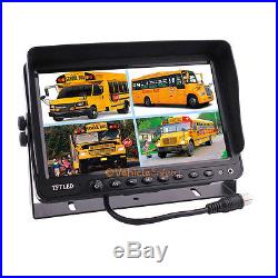 9 Quad Split Screen Monitor Truck Trailer Backup Camera Rear View Camera System