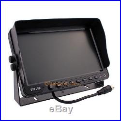 9 Quad Split Screen Monitor Truck Trailer Backup Camera Rear View Camera System