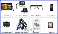 9 Quad DVR Split Screen Monitor AHD 4PIN Backup 1080p Camera for Truck Caravan 9 Quad DVR Split Screen Monitor AHD 4PIN Backup 1080p Camera for Truck Caravan