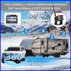 9'' Quad Digital Wireless DVR Monitor + 3x Rear View Camera for Truck Trailer RV