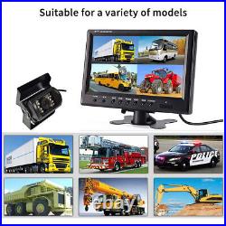 9 Quad Monitor 4 PIN CCD IR Rear View Camera 12-24v System Truck Motorhome RV