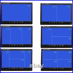 9 Quad Monitor 4 PIN CCD IR Rear View Camera 12-24v System Truck Motorhome RV