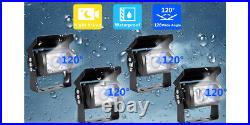 9 Quad Monitor 4 PIN CCD IR Rear View Camera 12-24v System Truck Motorhome RV