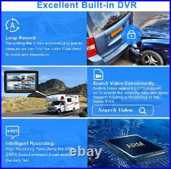 9 Quad Monitor DVR 4x 1080P Backup Camera withIR For Truck Caravan RVs Reversing