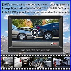 9 Quad Monitor DVR 4x 1080P IR Reverse Rear View Backup Camera For Truck RV Bus