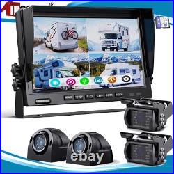 9 Quad Monitor DVR Loop Recording 4x 1080P Front Side Rear View Camera Truck RV 9 Quad Monitor DVR Loop Recording 4x 1080P Front Side Rear View Camera Truck RV