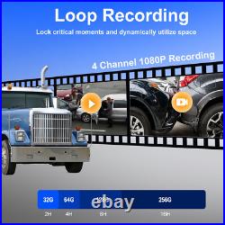 9 Quad Monitor DVR Loop Recording 4x 1080P Front Side Rear View Camera Truck RV 9 Quad Monitor DVR Loop Recording 4x 1080P Front Side Rear View Camera Truck RV