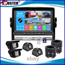 9 Quad Monitor DVR Loop Recording 4x 1080P Front Side Rear View Camera Truck RV 9 Quad Monitor DVR Loop Recording 4x 1080P Front Side Rear View Camera Truck RV