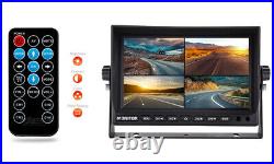9 Quad Monitor DVR Recorder System Rear View Backup Camera for Truck Trailer Rv