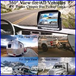 9 Quad Monitor DVR Video Recorder + 4x Side Rear View Backup Camera For Truck