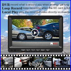 9 Quad Monitor DVR Video Recorder + 4x Side Rear View Backup Camera For Truck