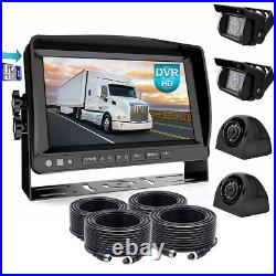 9 Quad Monitor DVR Video Recorder + 4x Side Rear View Backup Camera For Truck