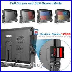 9 Quad Monitor DVR Video Recorder + 4x Side Rear View Backup Camera For Truck