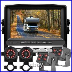 9 Quad Monitor DVR for RV Semi Box Truck Trailer Rear Side View Backup Camera
