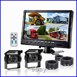 9 Quad Monitor Screen Car Rear View Backup CCD Camera System 12-24v Truck Van