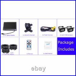 9 Quad Monitor Screen Car Rear View Backup CCD Camera System 12-24v Truck Van