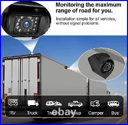 9 Quad Monitor Split Screen Reverse Backup Camera Rear View For Bus Truck Car