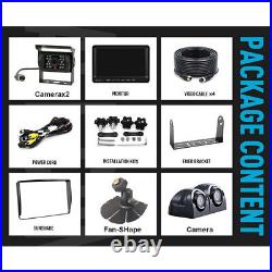 9 Quad Monitor Split Screen Reverse Backup Camera Rear View For Bus Truck Car
