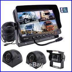 9 Quad Monitor Vehicle DVR Recorder Rear View Camera System For Truck Trailer