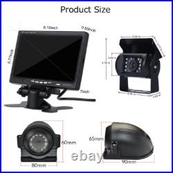 9 Quad Split Monitor Front Side Backup Rear View Camera For Truck Bus Caravan