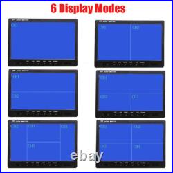 9 Quad Split Monitor Front Side Backup Rear View Camera For Truck Bus Caravan