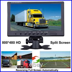 9 Quad Split Monitor HD Side Rear View Back Camera For Semi Truck RV Caravan