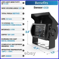 9 Quad Split Monitor HD Side Rear View Back Camera For Semi Truck RV Caravan