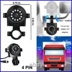 9 Quad Split Monitor HD Side Rear View Back Camera For Semi Truck RV Caravan