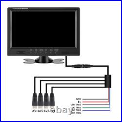 9 Quad Split Monitor Screen +2X Rear View Backup Camera System For Bus Truck RV