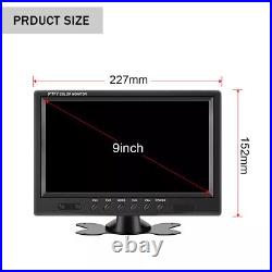 9 Quad Split Monitor Screen +2X Rear View Backup Camera System For Bus Truck RV