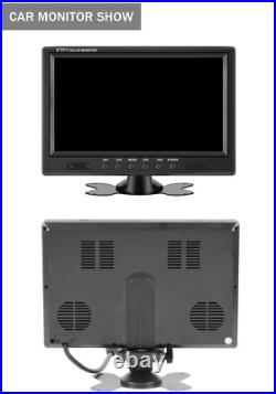 9 Quad Split Monitor Screen +2X Rear View Backup Camera System For Bus Truck RV
