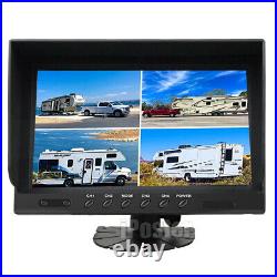 9 Quad Split Monitor Screen + 4x Side Rear View Backup Camera For Bus Truck RV 9 Quad Split Monitor Screen + 4x Side Rear View Backup Camera For Bus Truck RV