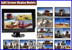 9 Quad Split Monitor Screen + 4x Side Rear View Backup Camera For Bus Truck RV 9 Quad Split Monitor Screen + 4x Side Rear View Backup Camera For Bus Truck RV