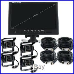 9 Quad Split Monitor Screen Rear View Back Up Camera System For Bus Truck Rv Ag
