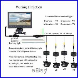 9 Quad Split Monitor Screen + Rear View Camera Backup 10M/20M For Bus Truck RV