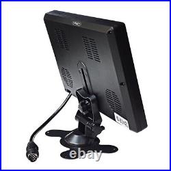 9 Quad Split Screen Monitor 4PIN CCD Reversing Camera Rear View System Kit