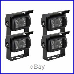 9 Quad Split Screen Monitor 4pc Backup Rear View CCD Camera System For Truck Rv