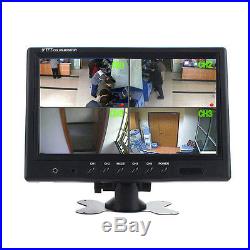 9 Quad Split Screen Monitor 4x Backup Rear View Camera System For TRUCK RV
