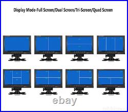 9 Rear Back Up Camera System For Bus Truck Rv Ag Quad Split Monitor Screen Kit