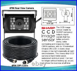 9 Rear Back Up Camera System For Bus Truck Rv Ag Quad Split Monitor Screen Kit