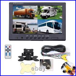 9 Rear Back Up Camera System For Bus Truck Rv Ag Quad Split Monitor Screen Kit