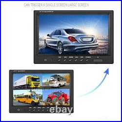 9 Rear Back Up Camera System For Bus Truck Rv Ag Quad Split Monitor Screen Kit