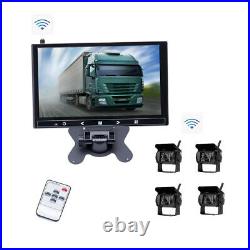 9 Reverse Monitor Rear View Wireless Night Vision+4X Backup Camera RV Truck Bus