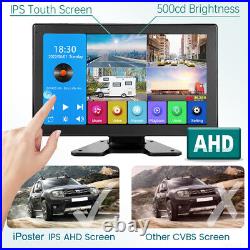 9 Touch Screen DVR Video Recorder Quad Monitor 4x Front Side Rear View Camera