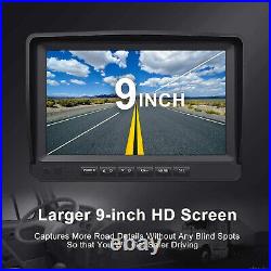 9 Video Recorder DVR Quad Monitor 4x Front Side Rear View Camera 32GB Truck Van