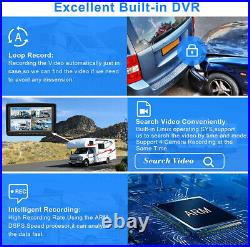 9 Video Recorder DVR Quad Monitor 4x Front Side Rear View Camera 32GB Truck Van