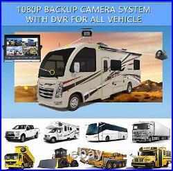 9 Video Recorder DVR Quad Monitor 4x Front Side Rear View Camera 32GB Truck Van