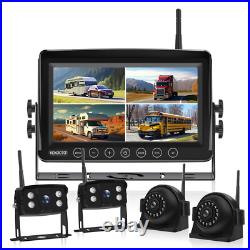 9'' Wireless Backup Camera 4 Ch Night Vision System Monitor For RV Truck Bus 9'' Wireless Backup Camera 4 Ch Night Vision System Monitor For RV Truck Bus